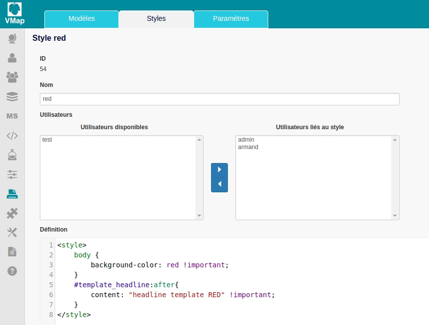 configuration styles impression